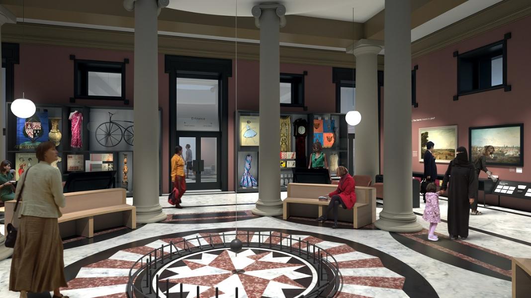Artist impression of the entrance of the new Harris Museum Artist impression of the entrance of the new Harris Museum