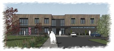 Artist Impression of the Ashton Park Sports Hub front View