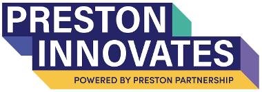 Preston Innovates logo with words Powered by Preston Partnership