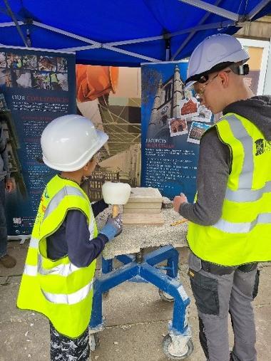 Joel, our heritage/bricklayer apprentice, gained valuable experience in cutting out masonry for indenting.